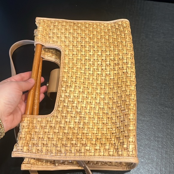 Fossil Basketweave Crossbody Bag with Wooden Handles - Picture 8 of 9